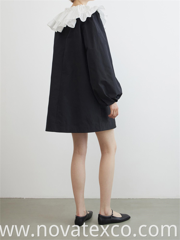 Collar Lantern Sleeve Dress